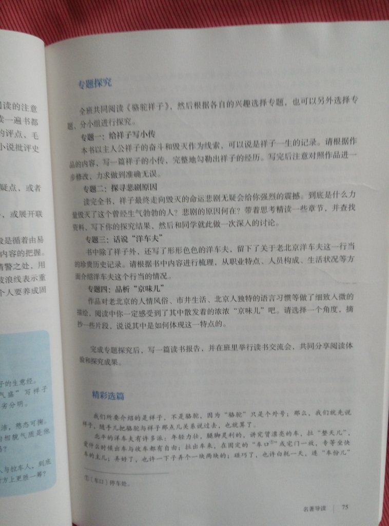 名著導讀《駱駝祥子》圈點與批註(3)課文_七年級(初一)語文下冊教材